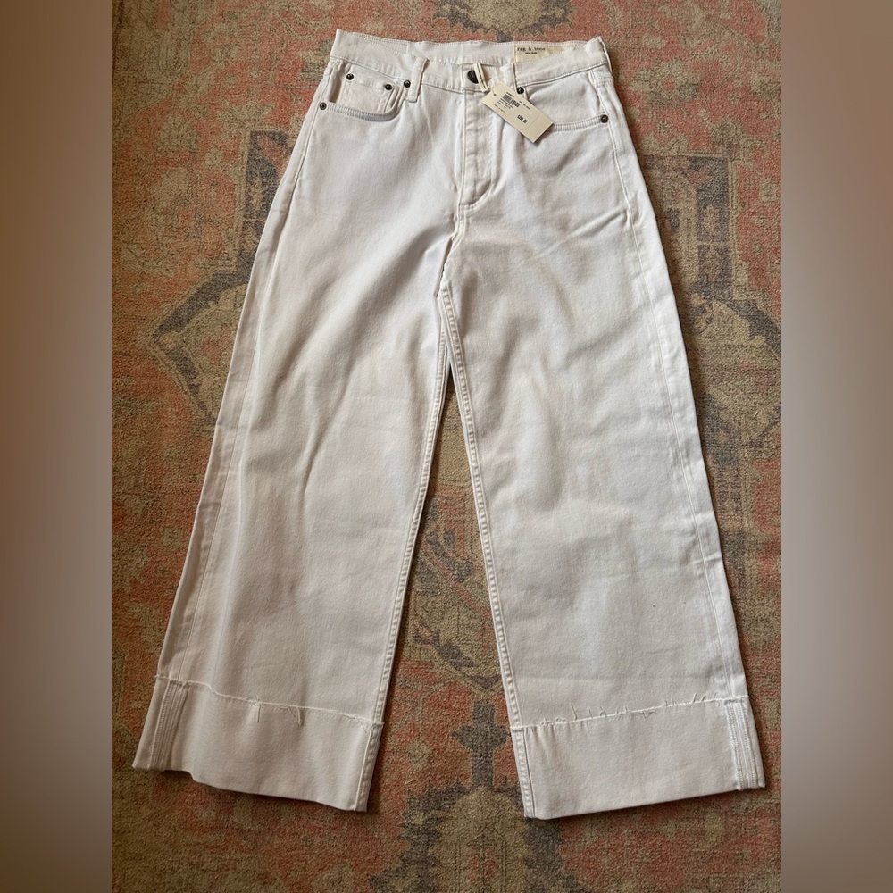 rag & bone NWT White High-Rise Andi Wide Leg Jeans